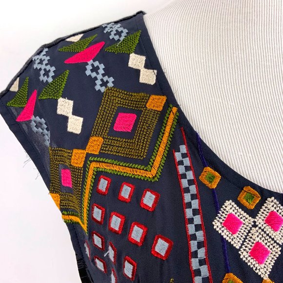 Anthropologie One September Barranco BOHO Embroidered Top Tunic  Sz M - Picture 14 of 16